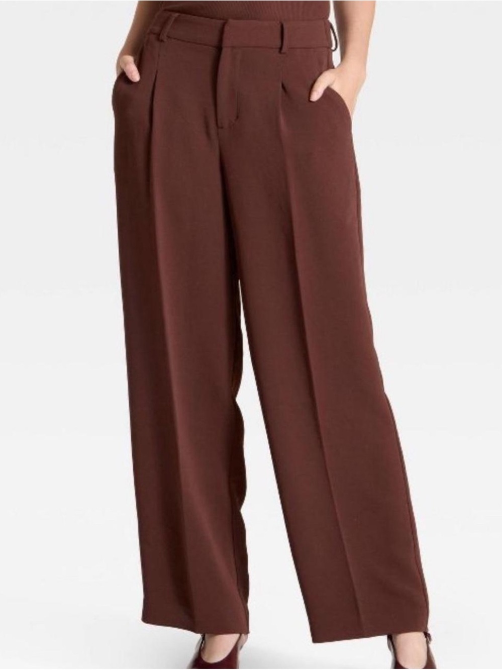 NWT A New Day Trousers 
Wide Leg High-Waist Trousers in Chestnut Brown
